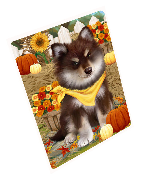Fall Pumpkin Autumn Greeting Finnish Lapphund Dog Cutting Board - For Kitchen - Scratch & Stain Resistant - Designed To Stay In Place - Easy To Clean By Hand - Perfect for Chopping Meats, Vegetables, CA83452