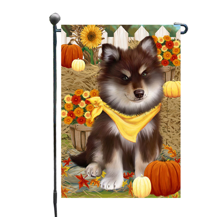 Fall Pumpkin Autumn Greeting Finnish Lapphund Dog Garden Flags Outdoor Decor for Homes and Gardens Double Sided Garden Yard Spring Decorative Vertical Home Flags Garden Porch Lawn Flag for Decorations GFLG68241