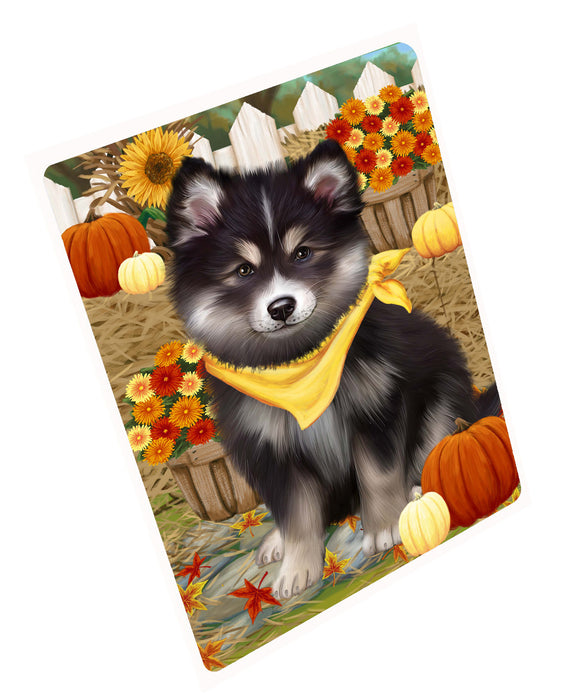 Fall Pumpkin Autumn Greeting Finnish Lapphund Dog Cutting Board - For Kitchen - Scratch & Stain Resistant - Designed To Stay In Place - Easy To Clean By Hand - Perfect for Chopping Meats, Vegetables, CA83454