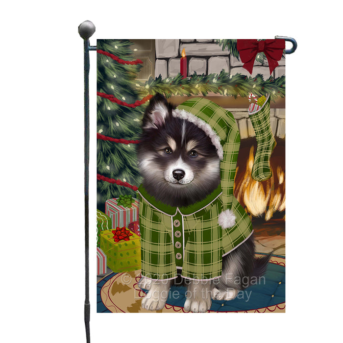 The Christmas Stocking was Hung Finnish Lapphund Dog Garden Flags Outdoor Decor for Homes and Gardens Double Sided Garden Yard Spring Decorative Vertical Home Flags Garden Porch Lawn Flag for Decorations GFLG68449