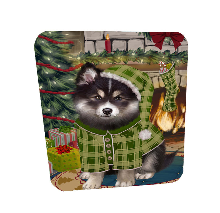 The Christmas Stocking was Hung Finnish Lapphund Dog Coasters Set of 4 CSTA58610