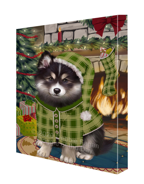 The Christmas Stocking was Hung Finnish Lapphund Dog Canvas Wall Art - Premium Quality Ready to Hang Room Decor Wall Art Canvas - Unique Animal Printed Digital Painting for Decoration CVS624