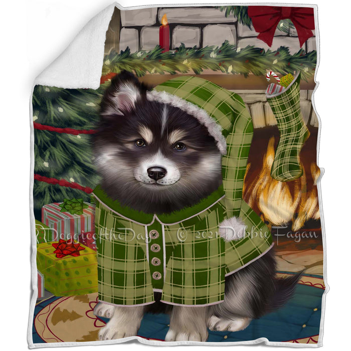 The Stocking was Hung Finnish Lapphund Dog Blanket BLNKT142283