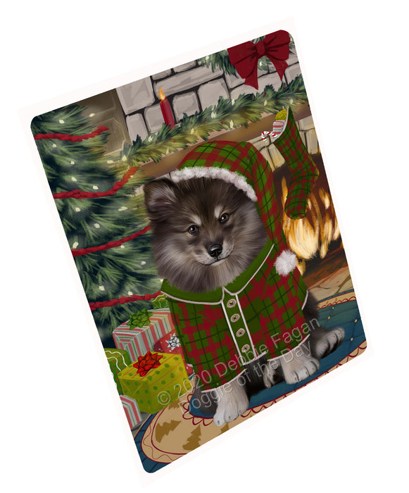 The Christmas Stocking was Hung Finnish Lapphund Dog Cutting Board - For Kitchen - Scratch & Stain Resistant - Designed To Stay In Place - Easy To Clean By Hand - Perfect for Chopping Meats, Vegetables, CA83870