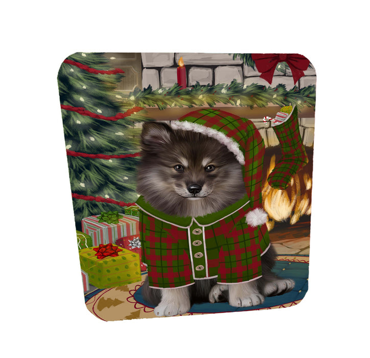 The Christmas Stocking was Hung Finnish Lapphund Dog Coasters Set of 4 CSTA58611