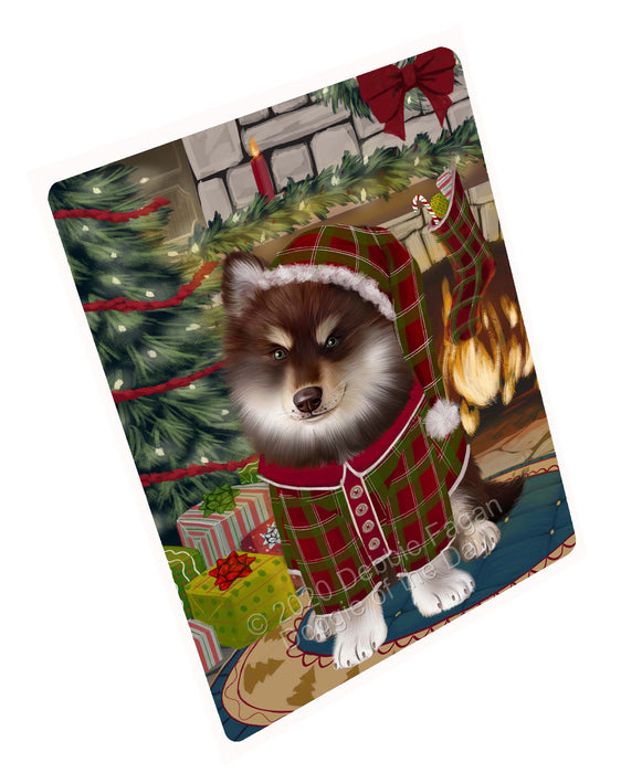 The Christmas Stocking was Hung Finnish Lapphund Dog Cutting Board - For Kitchen - Scratch & Stain Resistant - Designed To Stay In Place - Easy To Clean By Hand - Perfect for Chopping Meats, Vegetables, CA83872