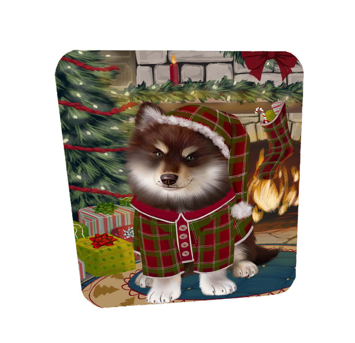 The Christmas Stocking was Hung Finnish Lapphund Dog Coasters Set of 4 CSTA58612