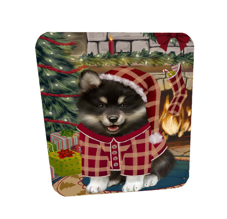 The Christmas Stocking was Hung Finnish Lapphund Dog Coasters Set of 4 CSTA58613