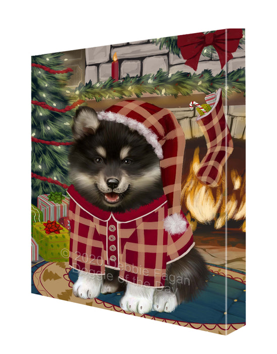 The Christmas Stocking was Hung Finnish Lapphund Dog Canvas Wall Art - Premium Quality Ready to Hang Room Decor Wall Art Canvas - Unique Animal Printed Digital Painting for Decoration CVS627