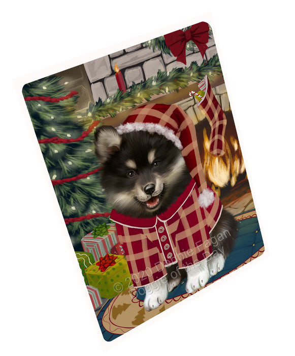 The Christmas Stocking was Hung Finnish Lapphund Dog Cutting Board - For Kitchen - Scratch & Stain Resistant - Designed To Stay In Place - Easy To Clean By Hand - Perfect for Chopping Meats, Vegetables, CA83874