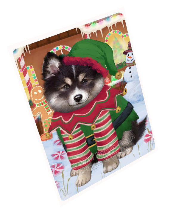 Christmas Gingerbread Elf Finnish Lapphund Dog Cutting Board - For Kitchen - Scratch & Stain Resistant - Designed To Stay In Place - Easy To Clean By Hand - Perfect for Chopping Meats, Vegetables