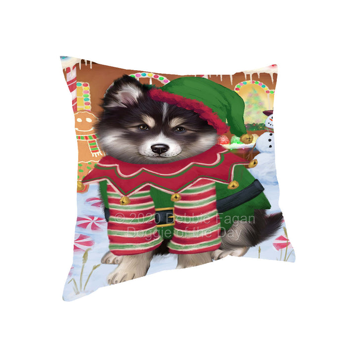 Christmas Gingerbread Elf Finnish Lapphund Dog Pillow with Top Quality High-Resolution Images - Ultra Soft Pet Pillows for Sleeping - Reversible & Comfort - Ideal Gift for Dog Lover - Cushion for Sofa Couch Bed - 100% Polyester
