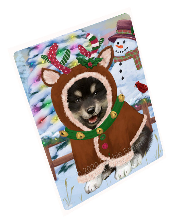 Christmas Gingerbread Reindeer Finnish Lapphund Dog Cutting Board - For Kitchen - Scratch & Stain Resistant - Designed To Stay In Place - Easy To Clean By Hand - Perfect for Chopping Meats, Vegetables