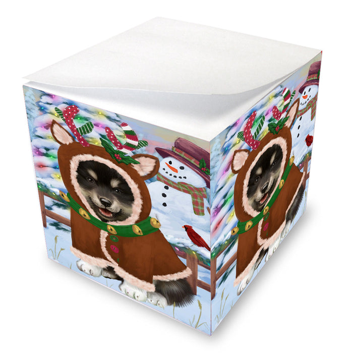 Christmas Gingerbread Reindeer Finnish Lapphund Dog Note Cube NOC-DOTD-A57397
