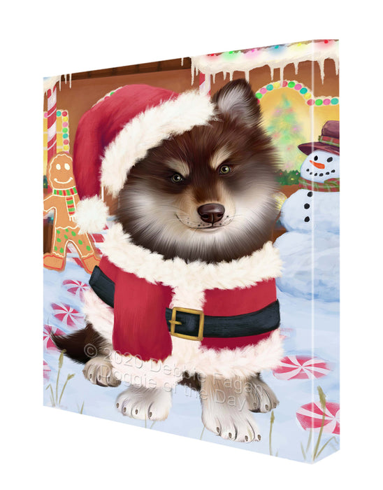 Christmas Gingerbread Candyfest Finnish Lapphund Dog Canvas Wall Art - Premium Quality Ready to Hang Room Decor Wall Art Canvas - Unique Animal Printed Digital Painting for Decoration