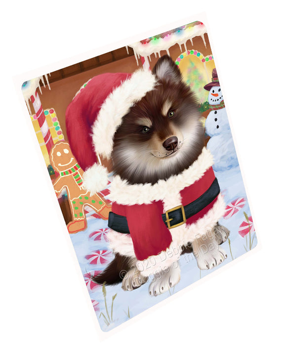 Christmas Gingerbread Candyfest Finnish Lapphund Dog Cutting Board - For Kitchen - Scratch & Stain Resistant - Designed To Stay In Place - Easy To Clean By Hand - Perfect for Chopping Meats, Vegetables