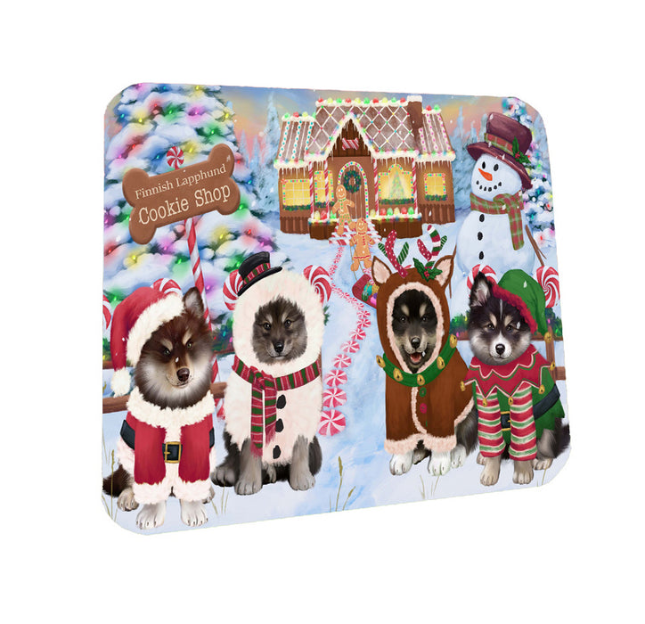 Christmas Gingerbread Cookie Shop Finnish Lapphund Dogs Coasters Set of 4 CSTA58185