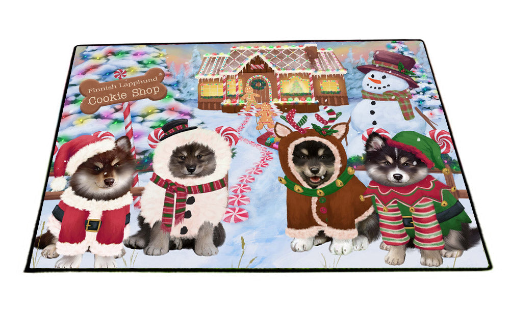 Holiday Gingerbread Cookie Shop Finnish Lapphund Dogs Floormat FLMS55576