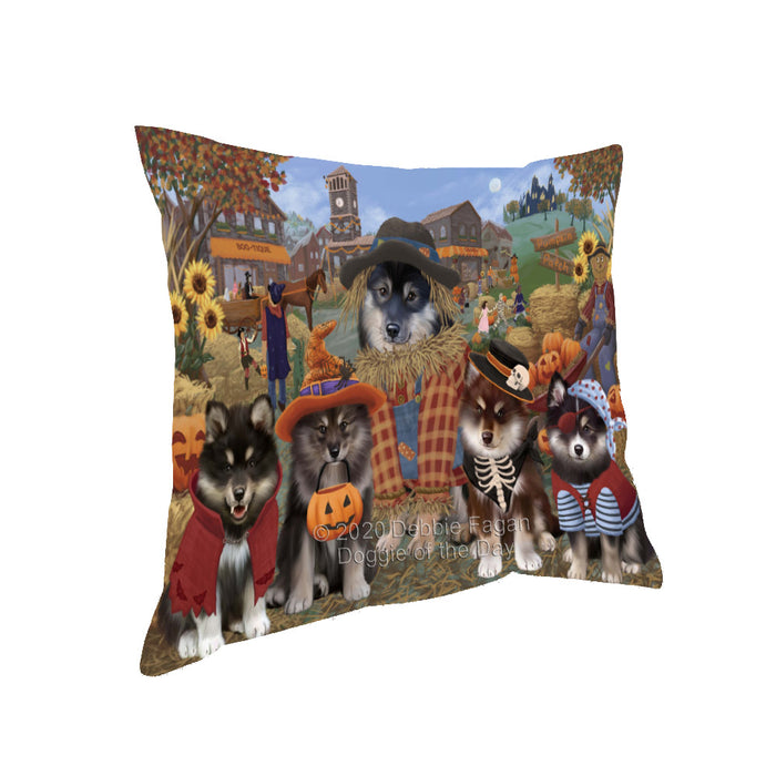 Halloween 'Round Town Finnish Lapphund Dogs Pillow with Top Quality High-Resolution Images - Ultra Soft Pet Pillows for Sleeping - Reversible & Comfort - Ideal Gift for Dog Lover - Cushion for Sofa Couch Bed - 100% Polyester