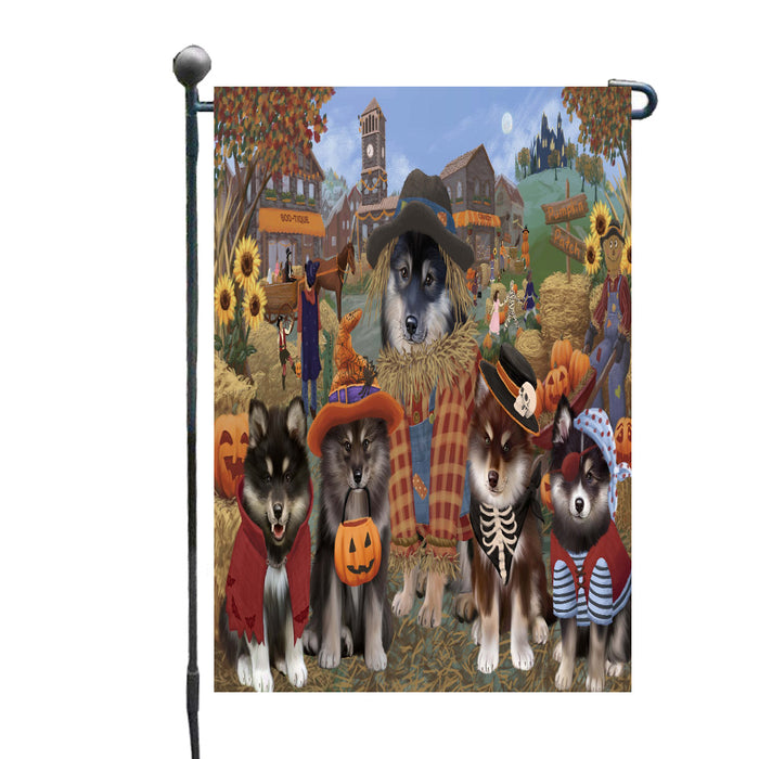 Halloween 'Round Town Finnish Lapphund Dogs Garden Flags Outdoor Decor for Homes and Gardens Double Sided Garden Yard Spring Decorative Vertical Home Flags Garden Porch Lawn Flag for Decorations