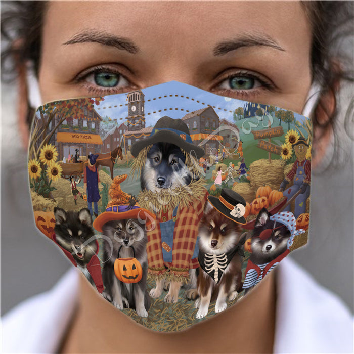 Halloween 'Round Town Finnish Lapphund Dogs Face Mask FM49954