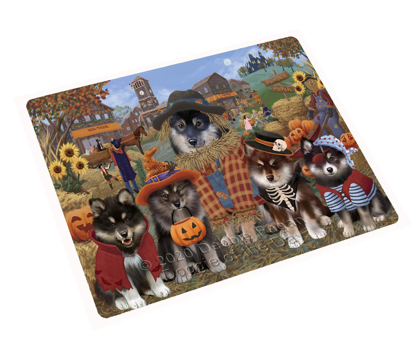 Halloween 'Round Town Finnish Lapphund Dogs Cutting Board - For Kitchen - Scratch & Stain Resistant - Designed To Stay In Place - Easy To Clean By Hand - Perfect for Chopping Meats, Vegetables