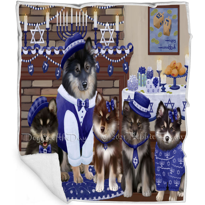 Happy Hanukkah Finnish Lapphund Dogs Blanket BLNKT144000