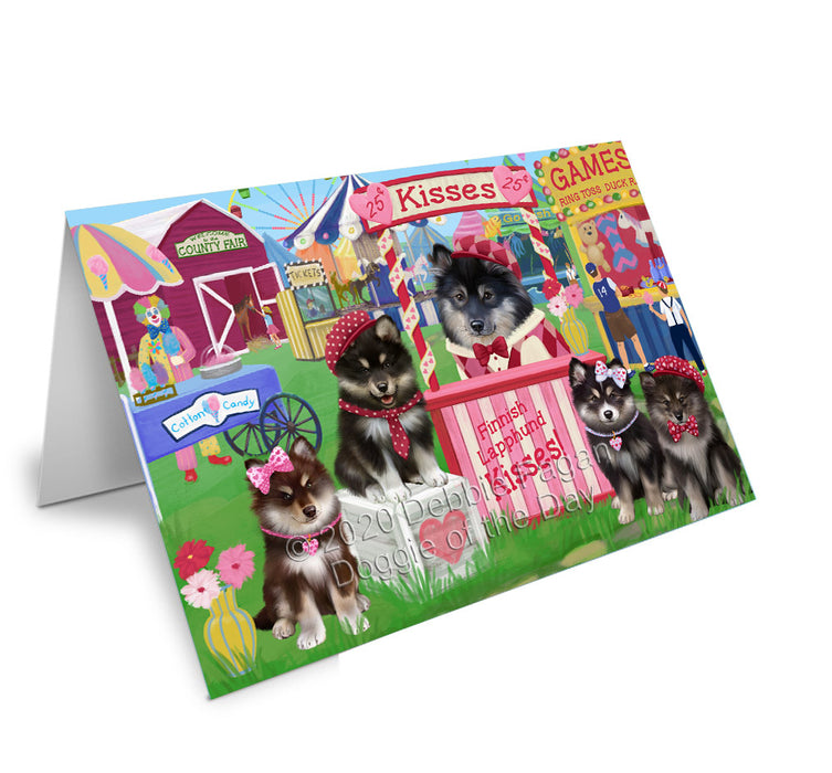 Carnival Kissing Booth Finnish Lapphund Dogs Handmade Artwork Assorted Pets Greeting Cards and Note Cards with Envelopes for All Occasions and Holiday Seasons