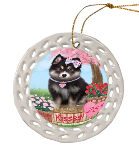 Rosie 25 Cent Kisses Finnish Lapphund Dog Doily Ornament DPOR58681