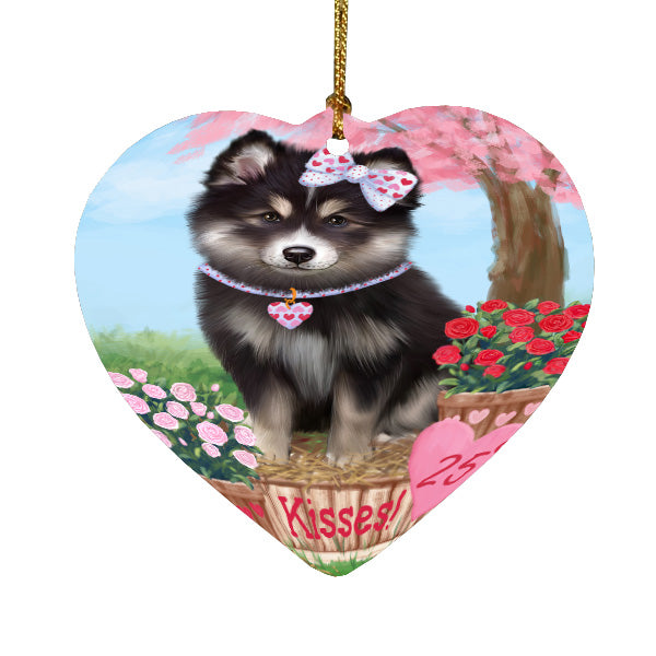 Rosie 25 Cent Kisses Finnish Lapphund Dog Heart Christmas Ornament HPORA59030