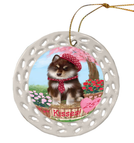 Rosie 25 Cent Kisses Finnish Lapphund Dog Doily Ornament DPOR58682