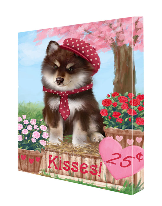 Rosie 25 Cent Kisses Finnish Lapphund Dog Canvas Wall Art - Premium Quality Ready to Hang Room Decor Wall Art Canvas - Unique Animal Printed Digital Painting for Decoration CVS292