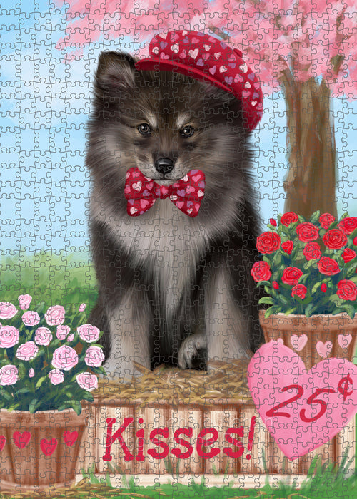 Rosie 25 Cent Kisses Finnish Lapphund Dog Portrait Jigsaw Puzzle for Adults Animal Interlocking Puzzle Game Unique Gift for Dog Lover's with Metal Tin Box PZL588