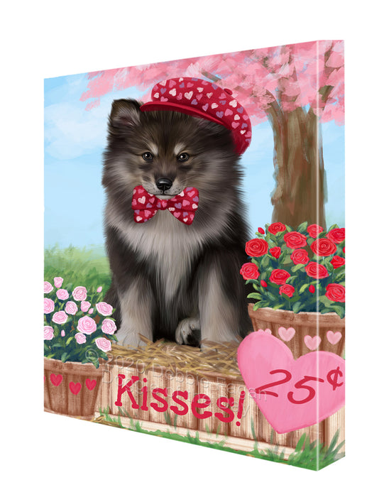 Rosie 25 Cent Kisses Finnish Lapphund Dog Canvas Wall Art - Premium Quality Ready to Hang Room Decor Wall Art Canvas - Unique Animal Printed Digital Painting for Decoration CVS293