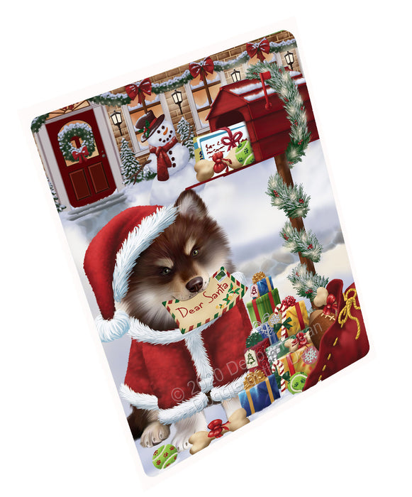 Christmas Dear Santa Mailbox Finnish Lapphund Dog Cutting Board - For Kitchen - Scratch & Stain Resistant - Designed To Stay In Place - Easy To Clean By Hand - Perfect for Chopping Meats, Vegetables, CA82842