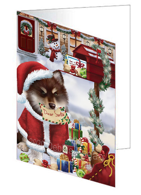 Christmas Dear Santa Mailbox Finnish Lapphund Dog Handmade Artwork Assorted Pets Greeting Cards and Note Cards with Envelopes for All Occasions and Holiday Seasons