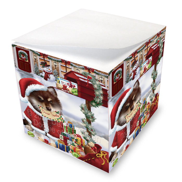 Christmas Dear Santa Mailbox Finnish Lapphund Dog Note Cube NOC-DOTD-A57282