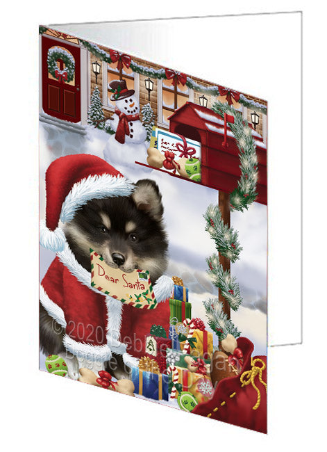 Christmas Dear Santa Mailbox Finnish Lapphund Dog Handmade Artwork Assorted Pets Greeting Cards and Note Cards with Envelopes for All Occasions and Holiday Seasons