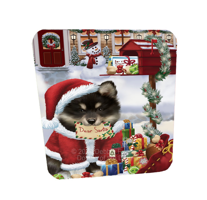 Christmas Dear Santa Mailbox Finnish Lapphund Dog Coasters Set of 4 CSTA58242
