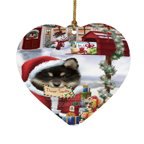 Christmas Dear Santa Mailbox Finnish Lapphund Dog Heart Christmas Ornament HPORA59003
