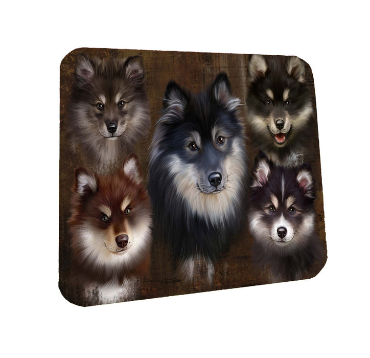 Rustic 5 Heads Finnish Lapphund Dogs Coasters Set of 4 CSTA58255