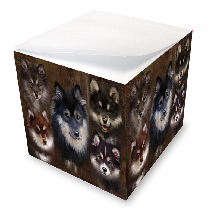 Rustic 5 Heads Finnish Lapphund Dogs Note Cube NOC-DOTD-A57296