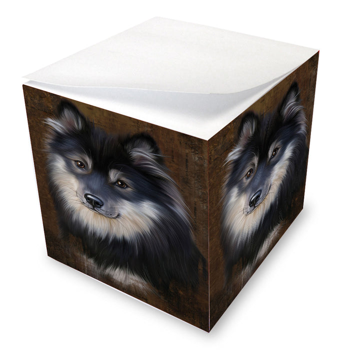 Rustic Finnish Lapphund Dog Note Cube NOC-DOTD-A57258