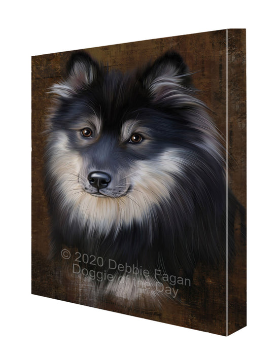 Rustic Finnish Lapphund Dog Canvas Wall Art - Premium Quality Ready to Hang Room Decor Wall Art Canvas - Unique Animal Printed Digital Painting for Decoration CVS207
