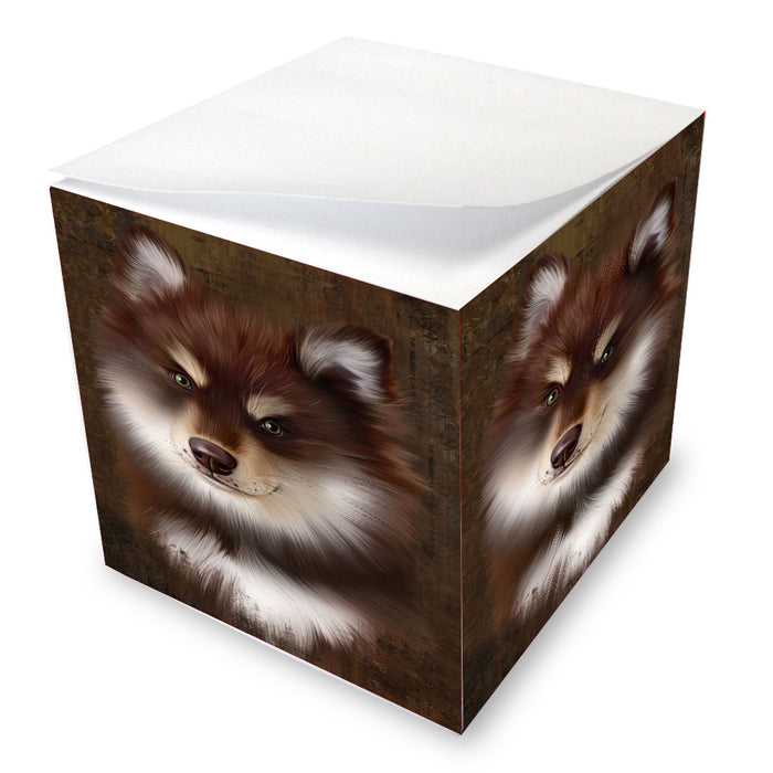 Rustic Finnish Lapphund Dog Note Cube NOC-DOTD-A57259