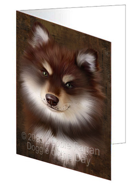 Rustic Finnish Lapphund Dog Handmade Artwork Assorted Pets Greeting Cards and Note Cards with Envelopes for All Occasions and Holiday Seasons
