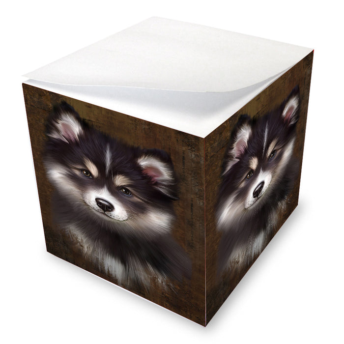 Rustic Finnish Lapphund Dog Note Cube NOC-DOTD-A57260
