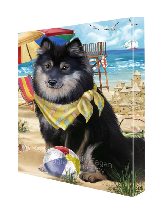 Pet Friendly Beach Finnish Lapphund Dog Canvas Wall Art - Premium Quality Ready to Hang Room Decor Wall Art Canvas - Unique Animal Printed Digital Painting for Decoration CVS147