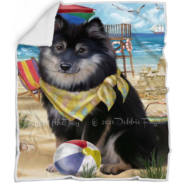 Pet Friendly Beach Finnish Lapphund Dog Blanket BLNKT142495