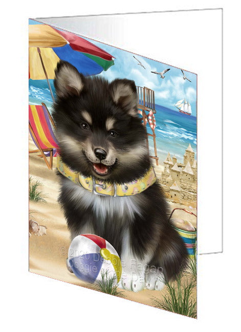 Pet Friendly Beach Finnish Lapphund Dog Handmade Artwork Assorted Pets Greeting Cards and Note Cards with Envelopes for All Occasions and Holiday Seasons